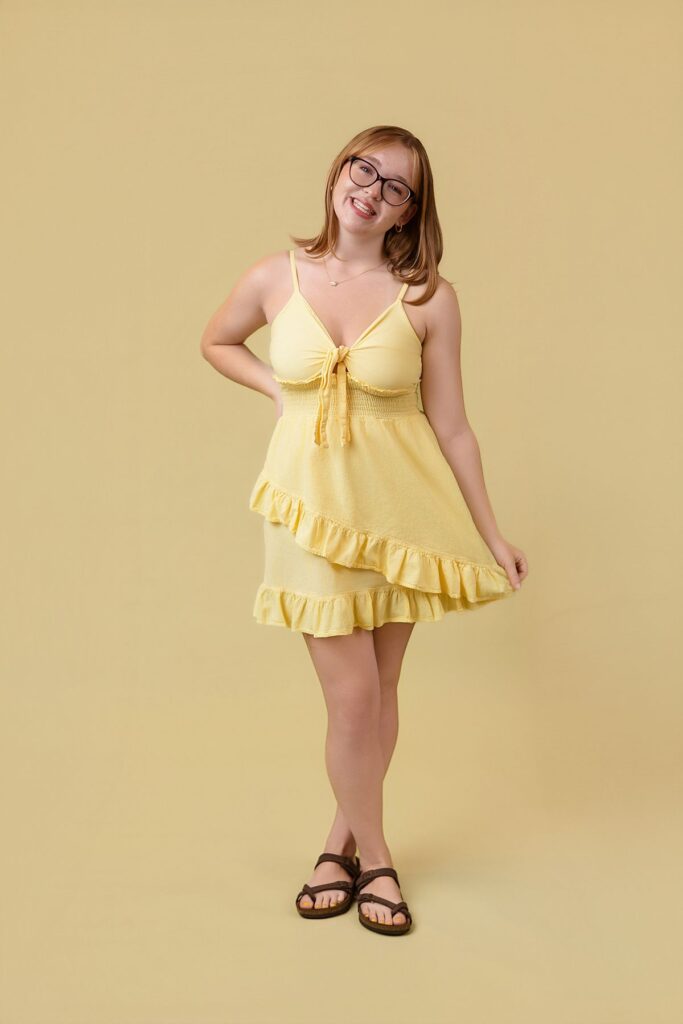 studio portrait yellow senior